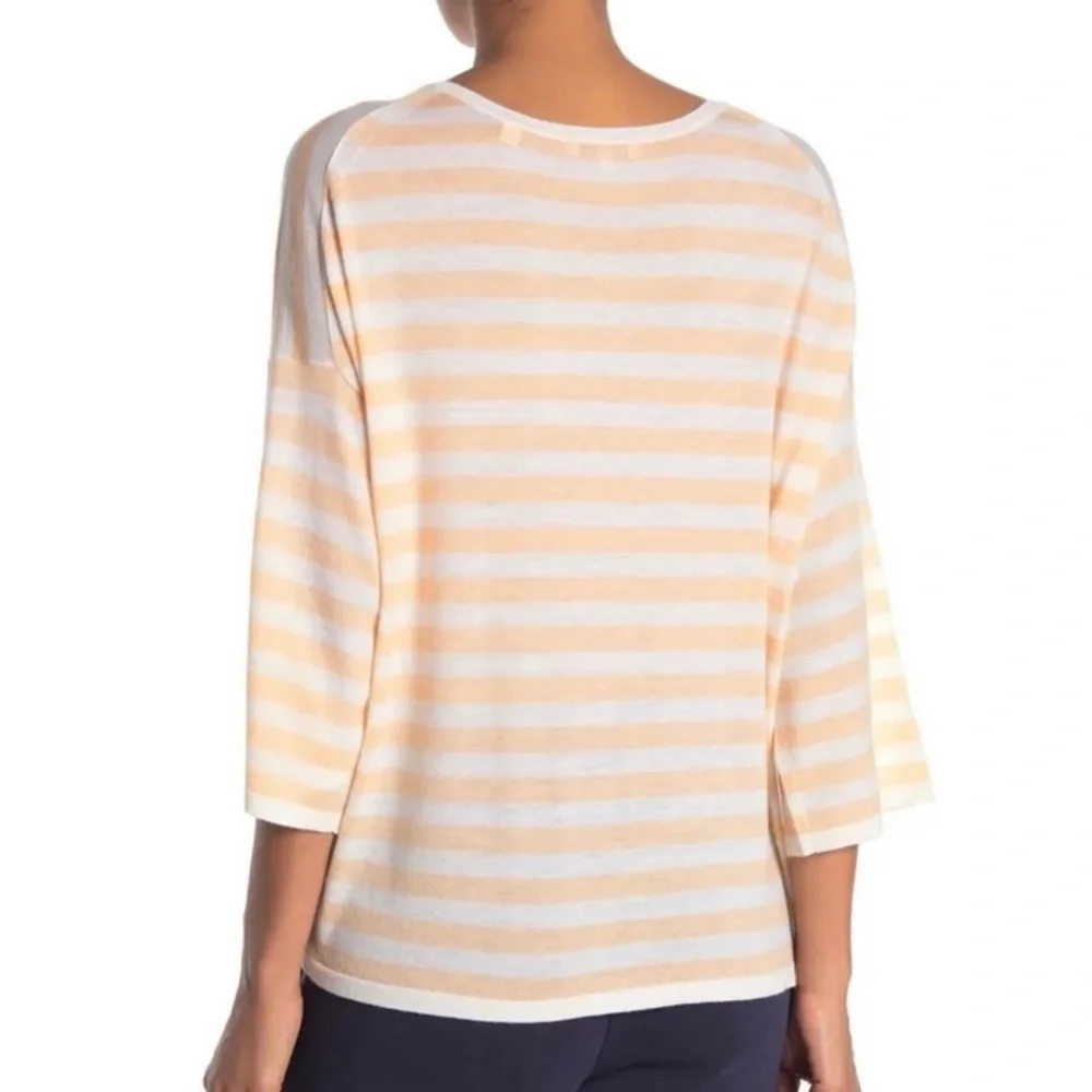 NEW VINCE STRIPED WOOL BLEND TEE - Picture 4 of 5